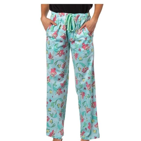 Disney Women's The Little Mermaid Print Pajama Sleep Pants Size Medium Princess - Picture 1 of 8